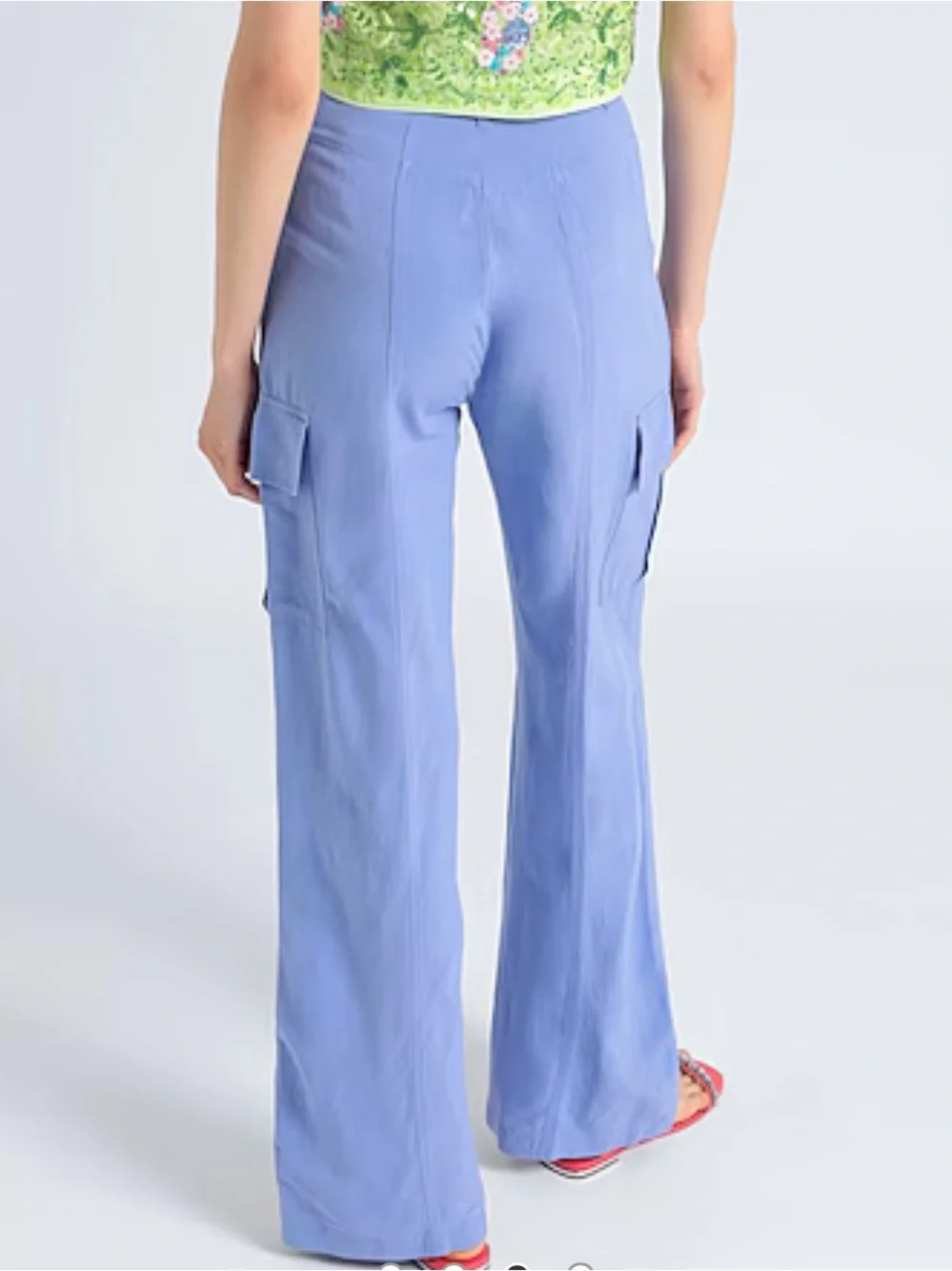 & Other Stories Wide-Leg Cargo Pants NWT Size 0 In Blue (Periwinkle/Purple) - Picture 7 of 13